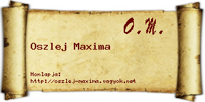 Oszlej Maxima névjegykártya